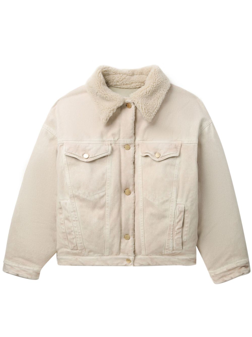 Shearling-collar jacket - Neutrals