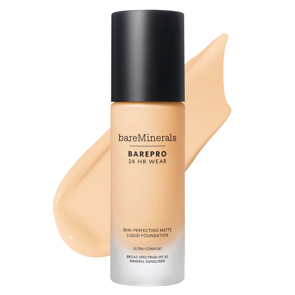 BAREPRO Wear Skin-Perfecting Matte Liquid Foundation - Mineral SPF 20 - Light 20 Warm For very light warm skin with a yellow hue
