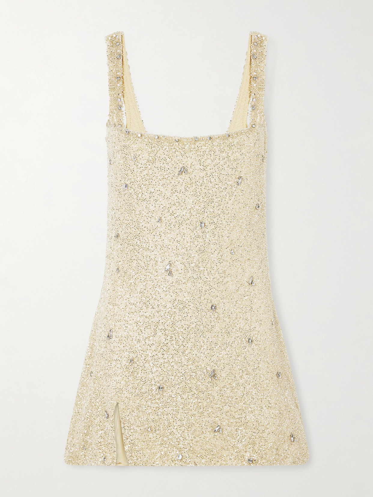 Pamela Crystal-embellished Beaded Tulle Mini Dress