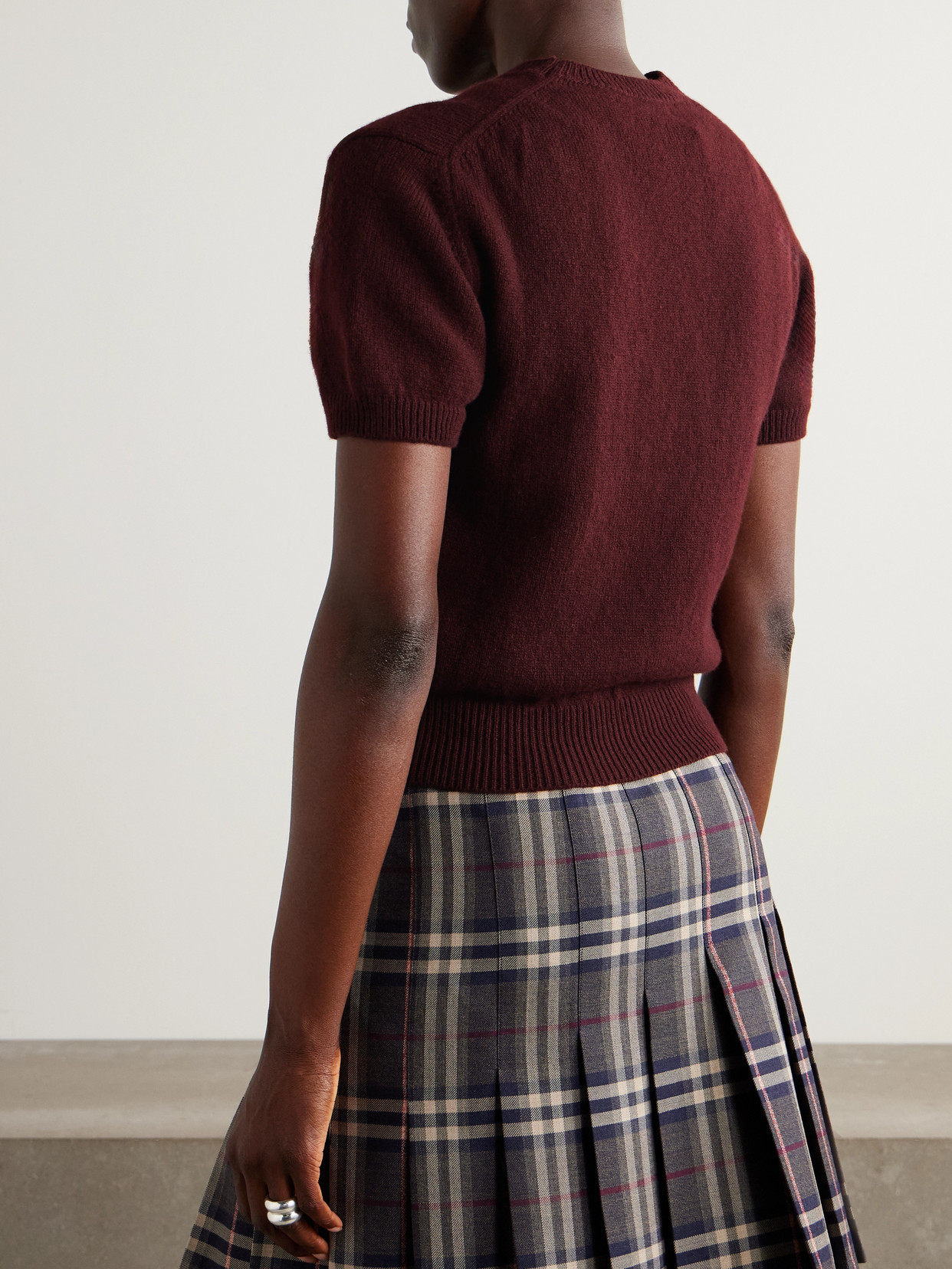 &Wicklow Wool T-shirt - Burgundy