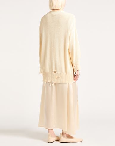 Woman Cardigan Cream Size L Cotton