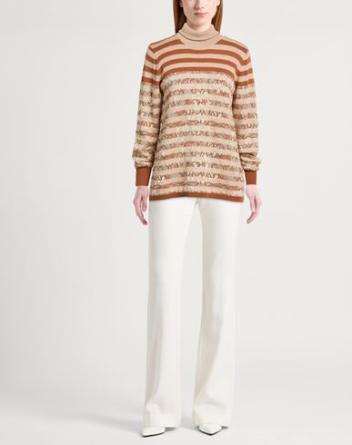 Woman Turtleneck Beige Size L Polyamide, Wool, Viscose, Acrylic