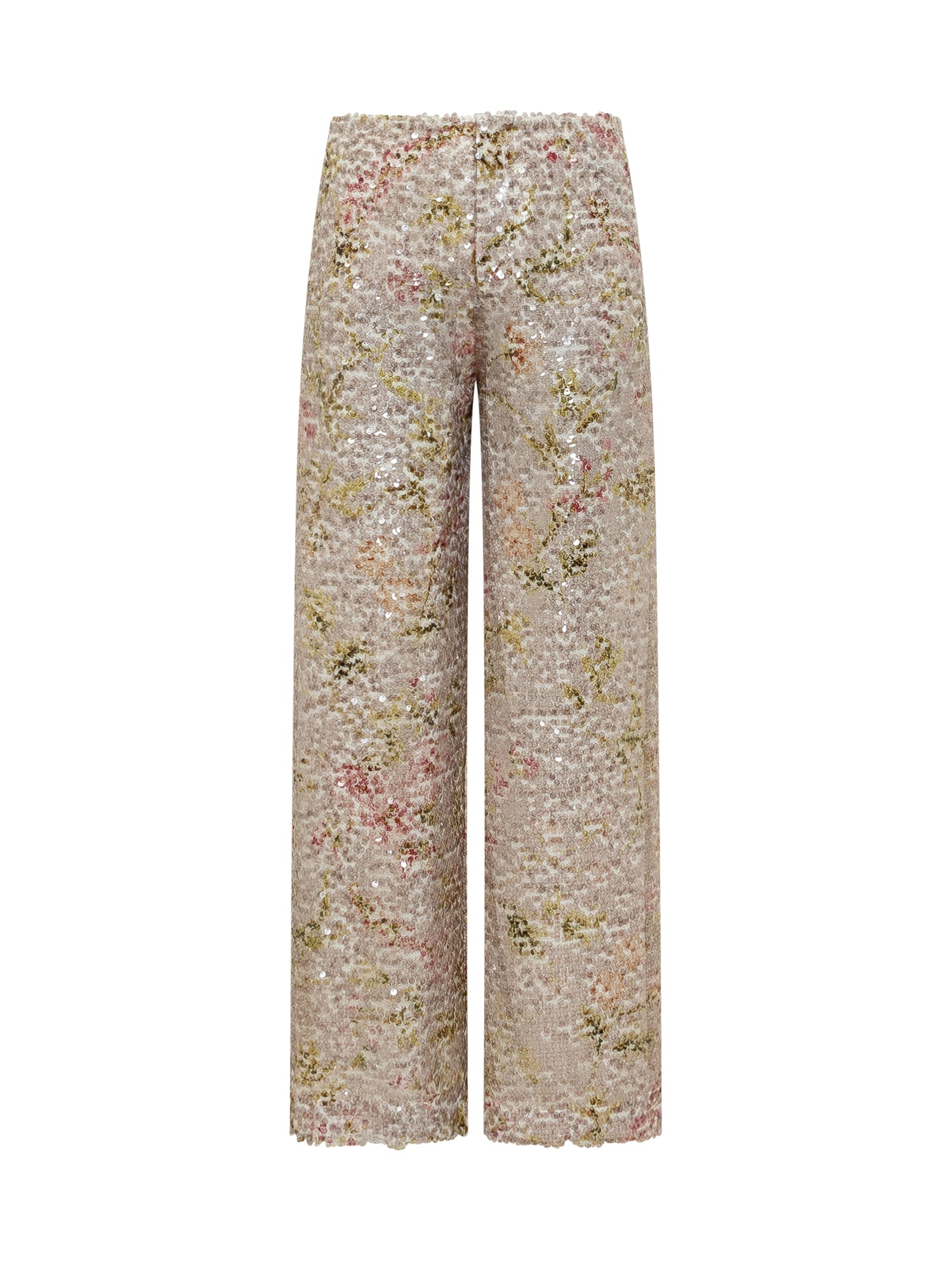 Straight Leg Trousers with Artistic Print
