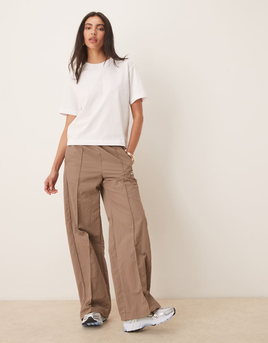 Nike Trend woven mid-rise track pants in brown