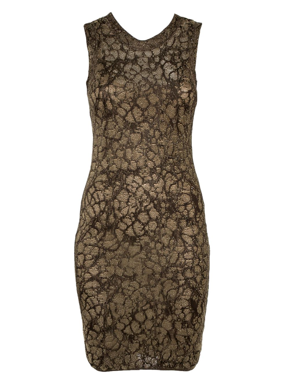 Embroidered lurex midi dress - Gold