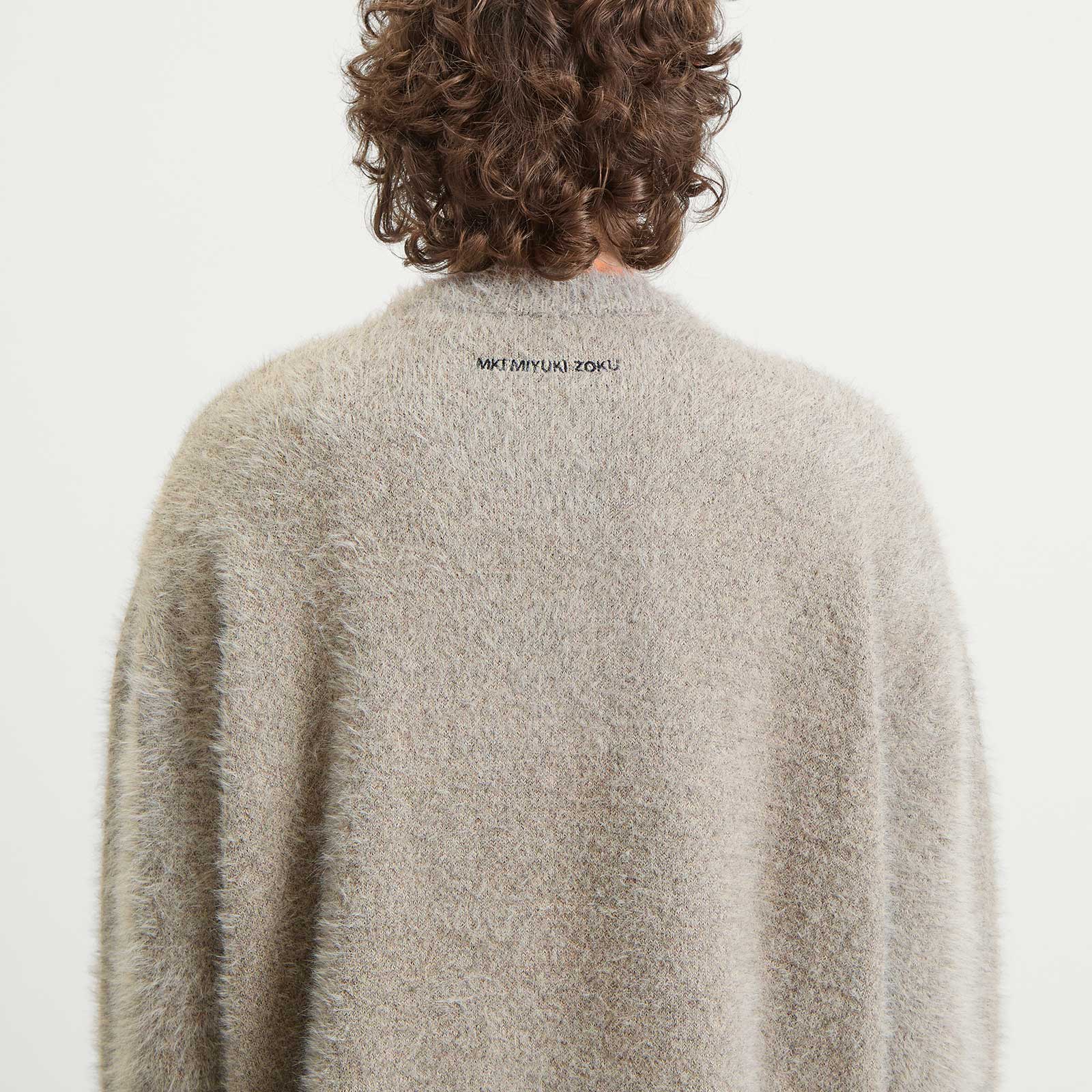 Men's Faux Alpaca Knit Crewneck Grey Melange