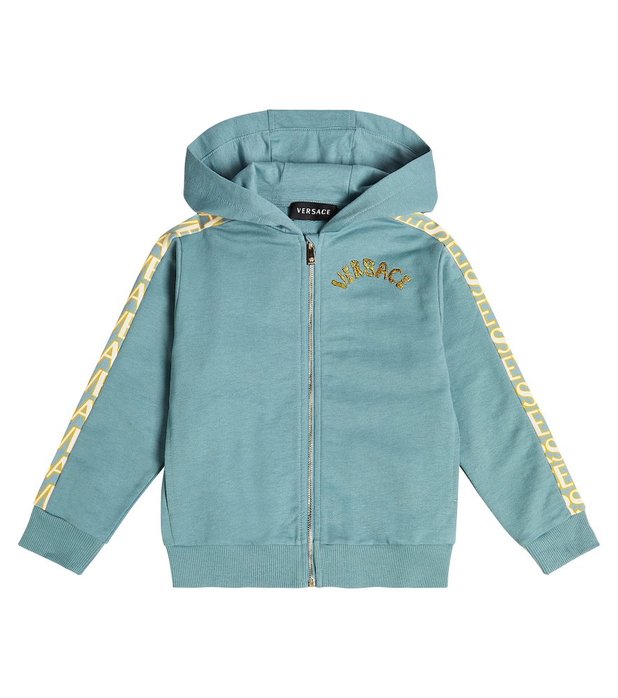 Versace Kids Logo cotton fleece hoodie
