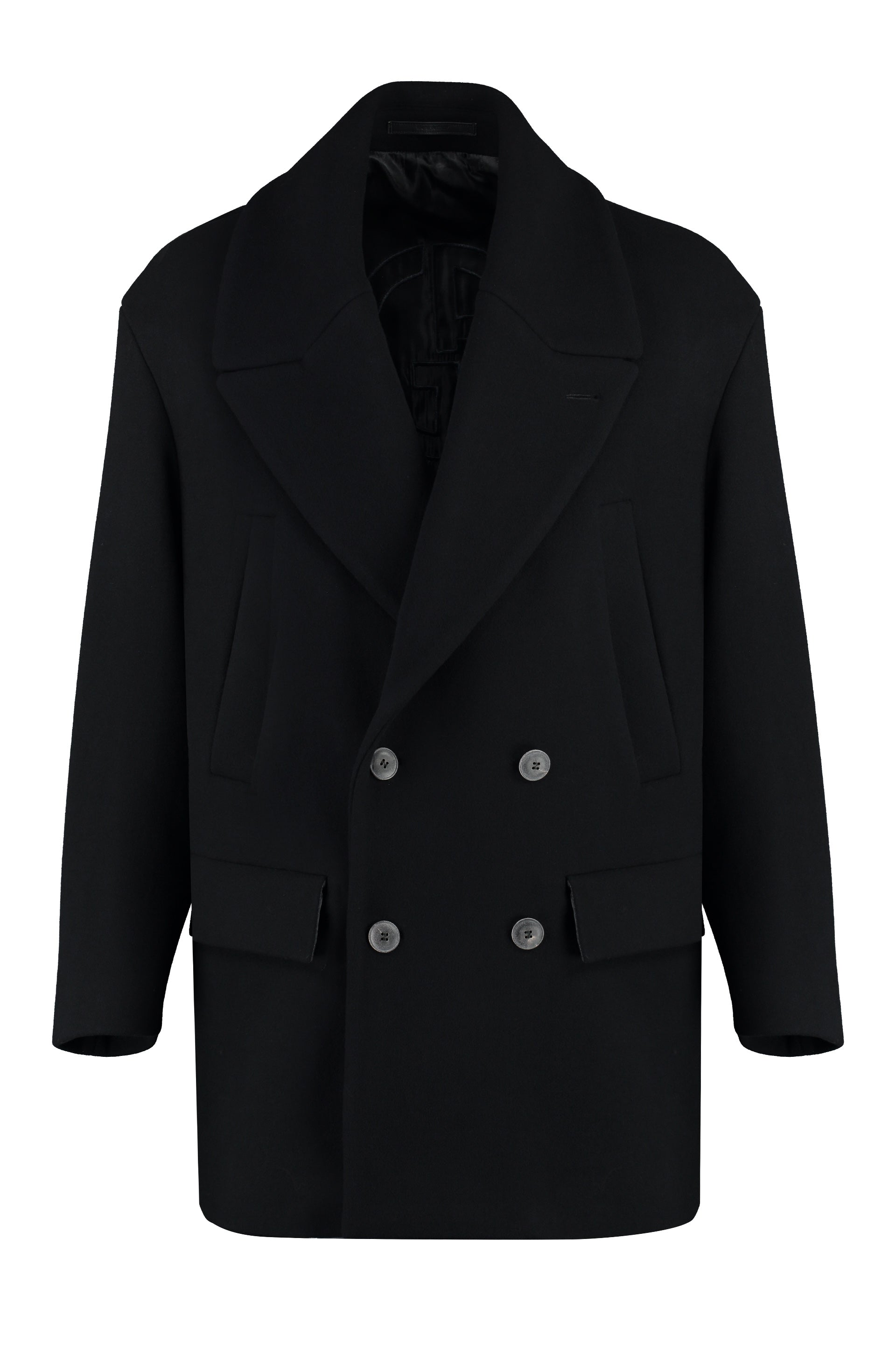 Wool Blend Double-Breasted Jacket