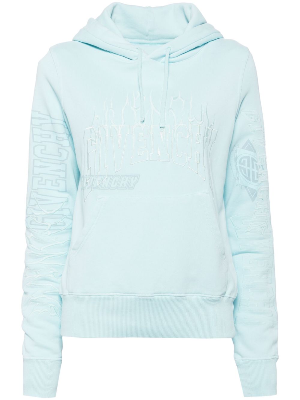 Logo-embroidered hoodie - Blue