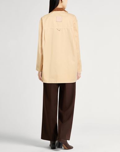 Crème Woman Jacket Sand Size XS Cotton, Leather