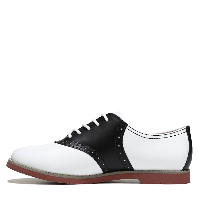 Women's Sadie Saddle Oxford Shoes (Black/White Leather)