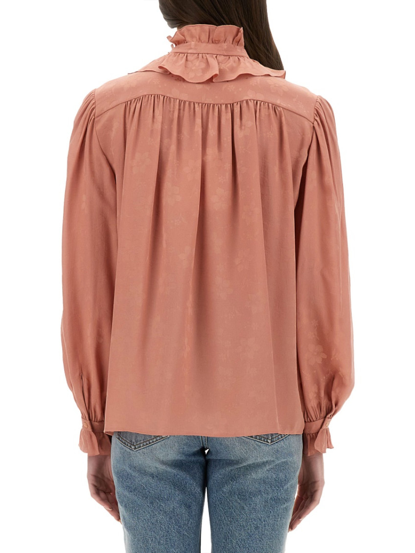 Fluid Jacquard Silk Shirt