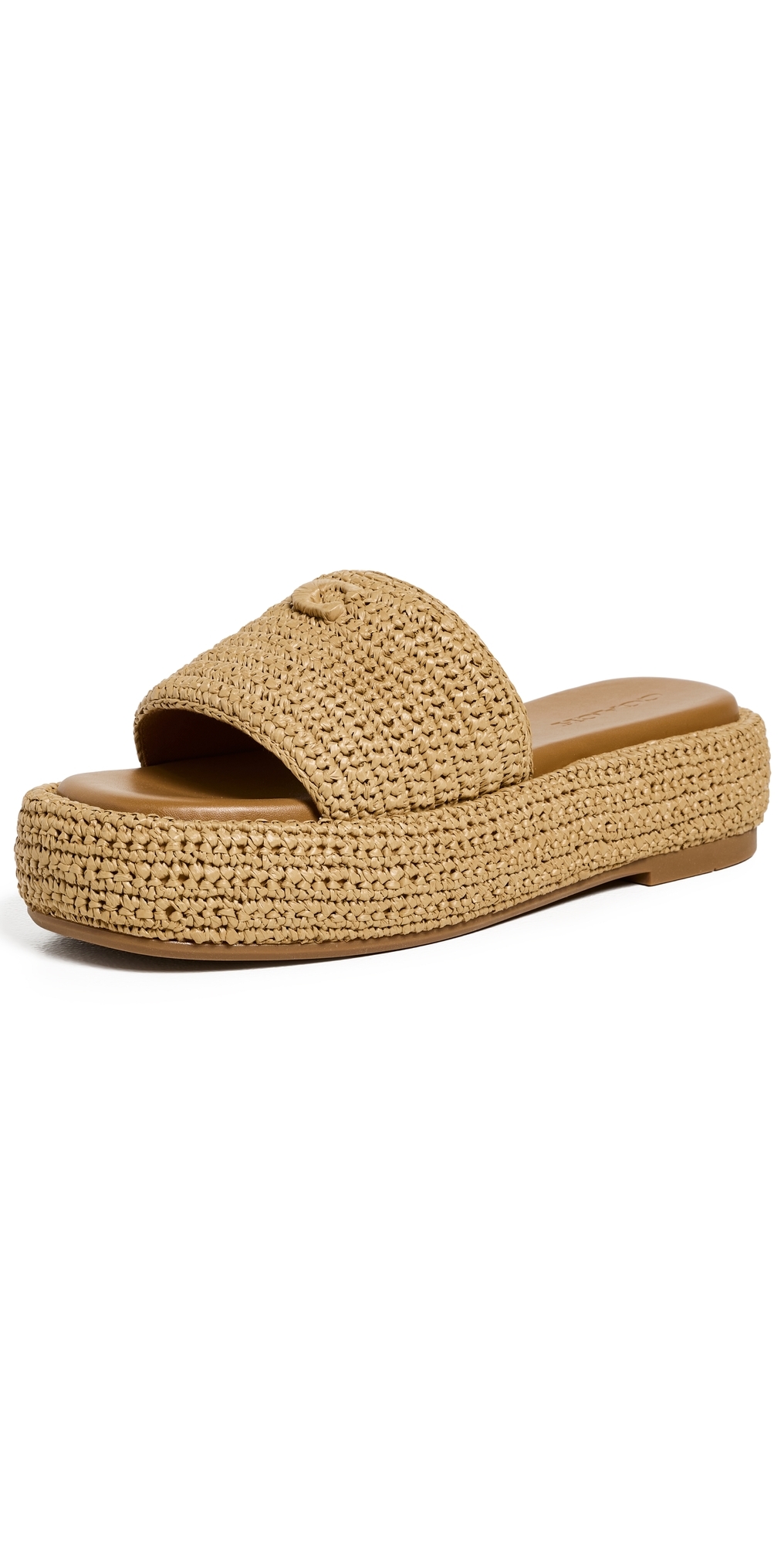 Sculpted C Platform Slides Natural Raffia