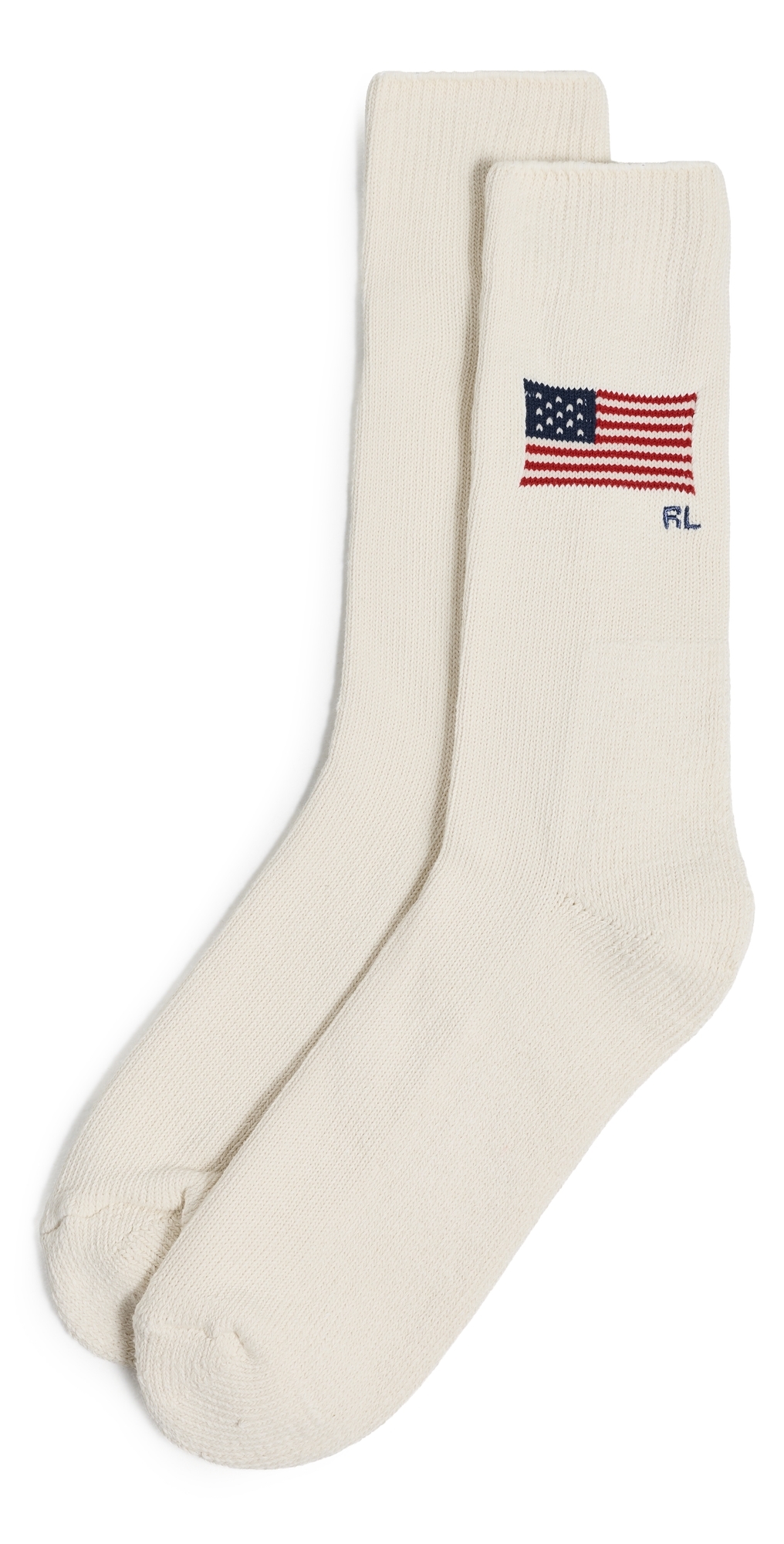 Flag Crew Socks Cream