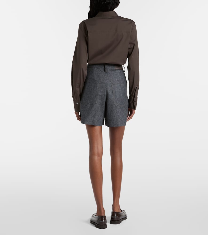 High-rise virgin wool shorts