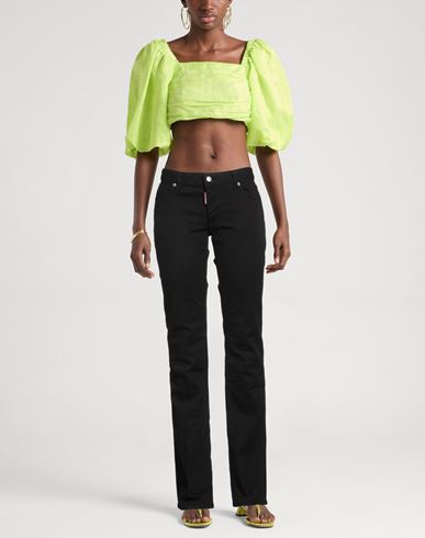 Woman Jeans Black Size 0 Cotton, Elastane