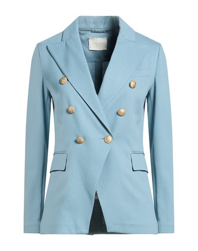 Woman Blazer Light blue Size 4 Cotton, Elastane