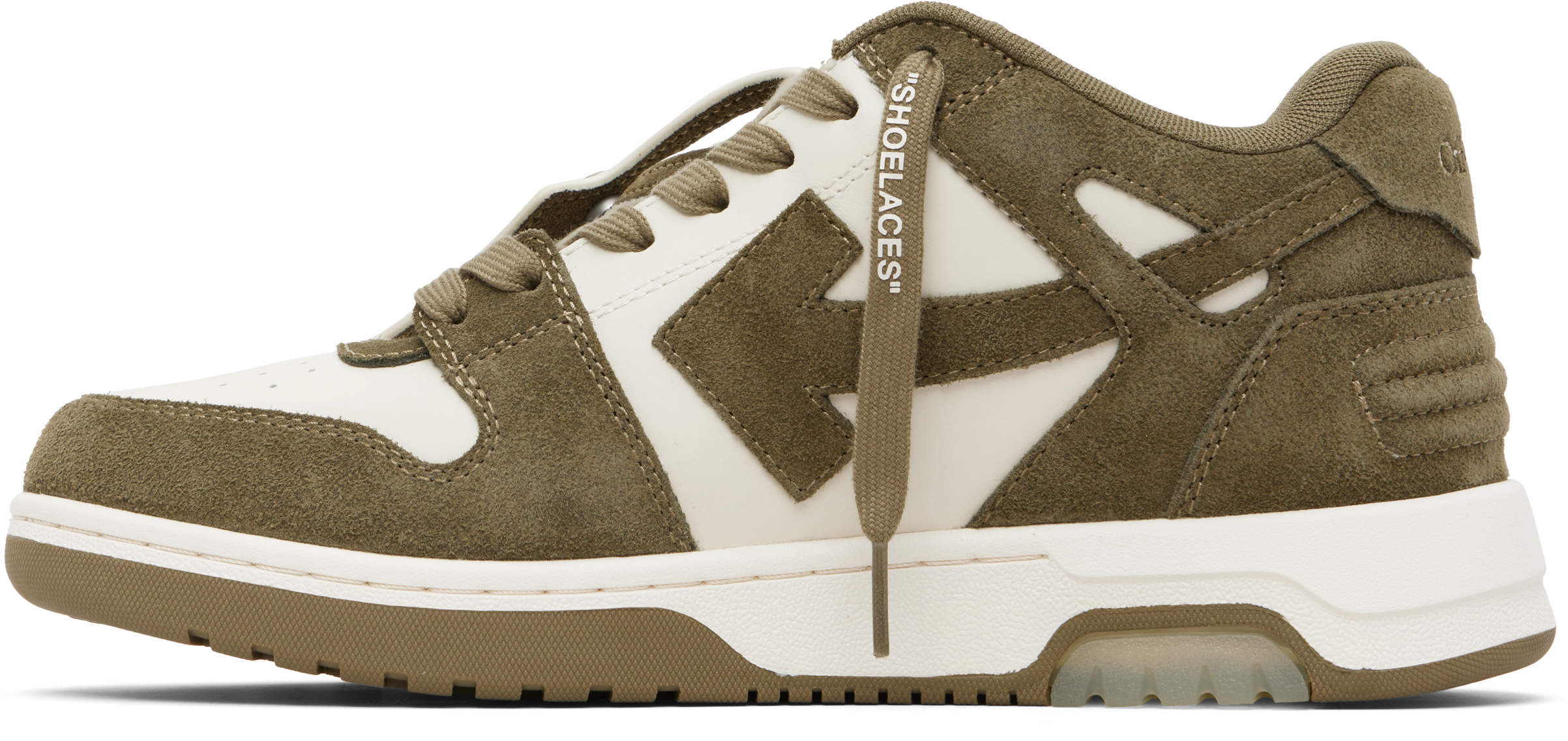 & Khaki Out Of Office Calf & Suede Sneakers