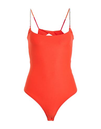Woman Bodysuit Orange Size L Polyamide, Elastane