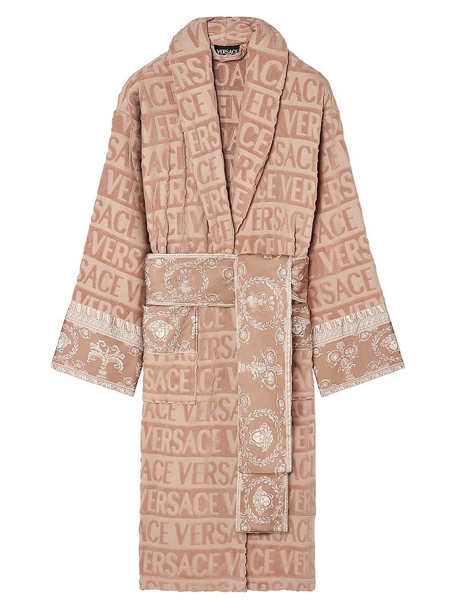 Men's I Heart Baroque Cotton Terry Bathrobe - Warm Taupe