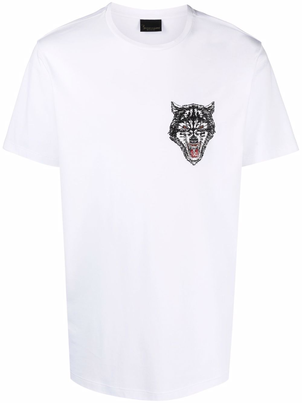 Wolf-embroidered short-sleeve T-shirt - White