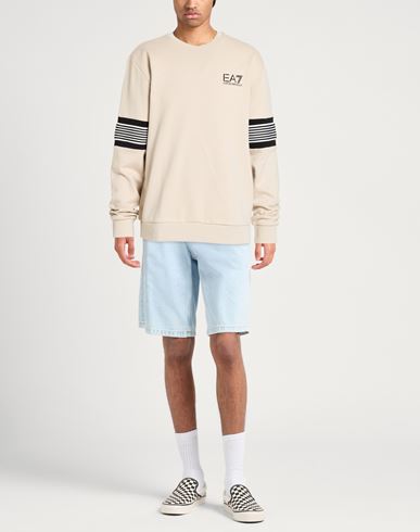 Man Sweatshirt Beige Size XL Cotton, Polyester, Elastane