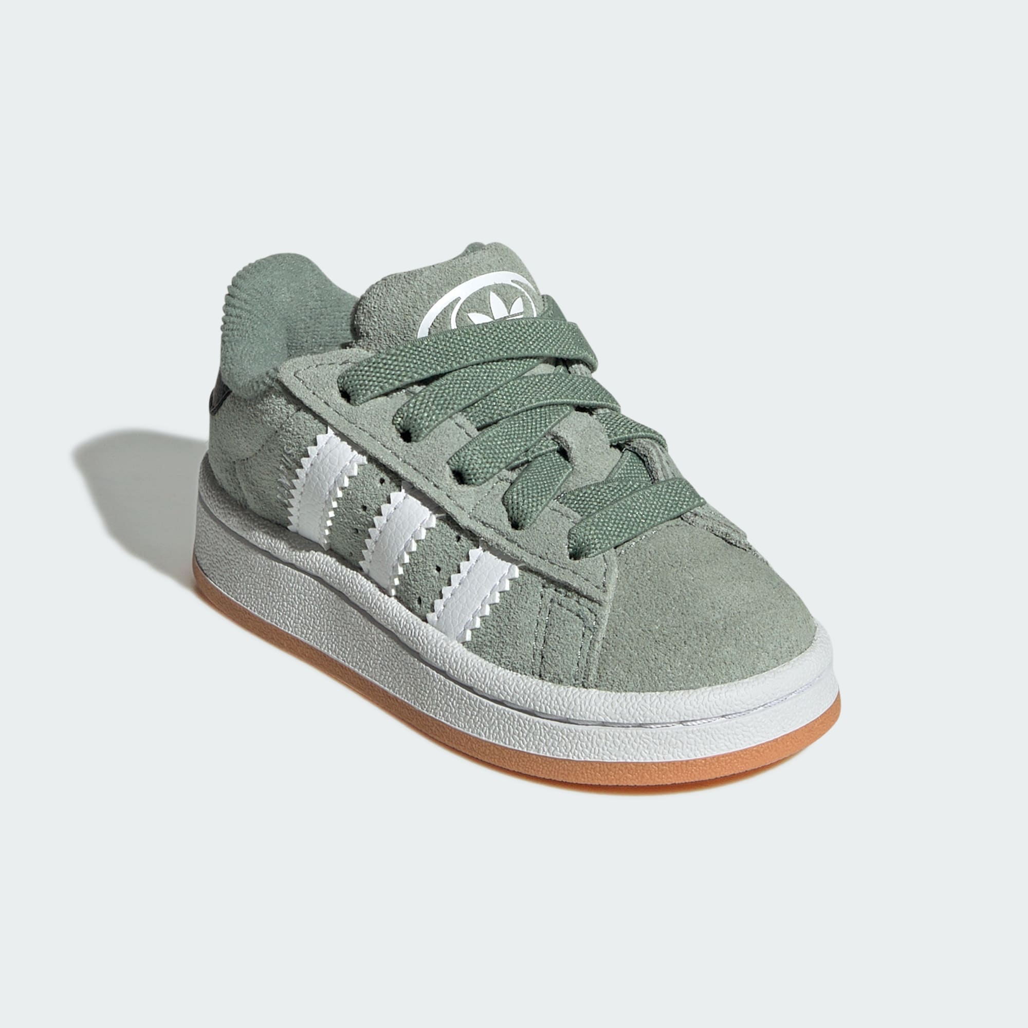 ADIDAS Originals Kids Unisex Campus 00s Comfort Closure Elastic Lace Shoes - Light Green Leather - .5 Infant