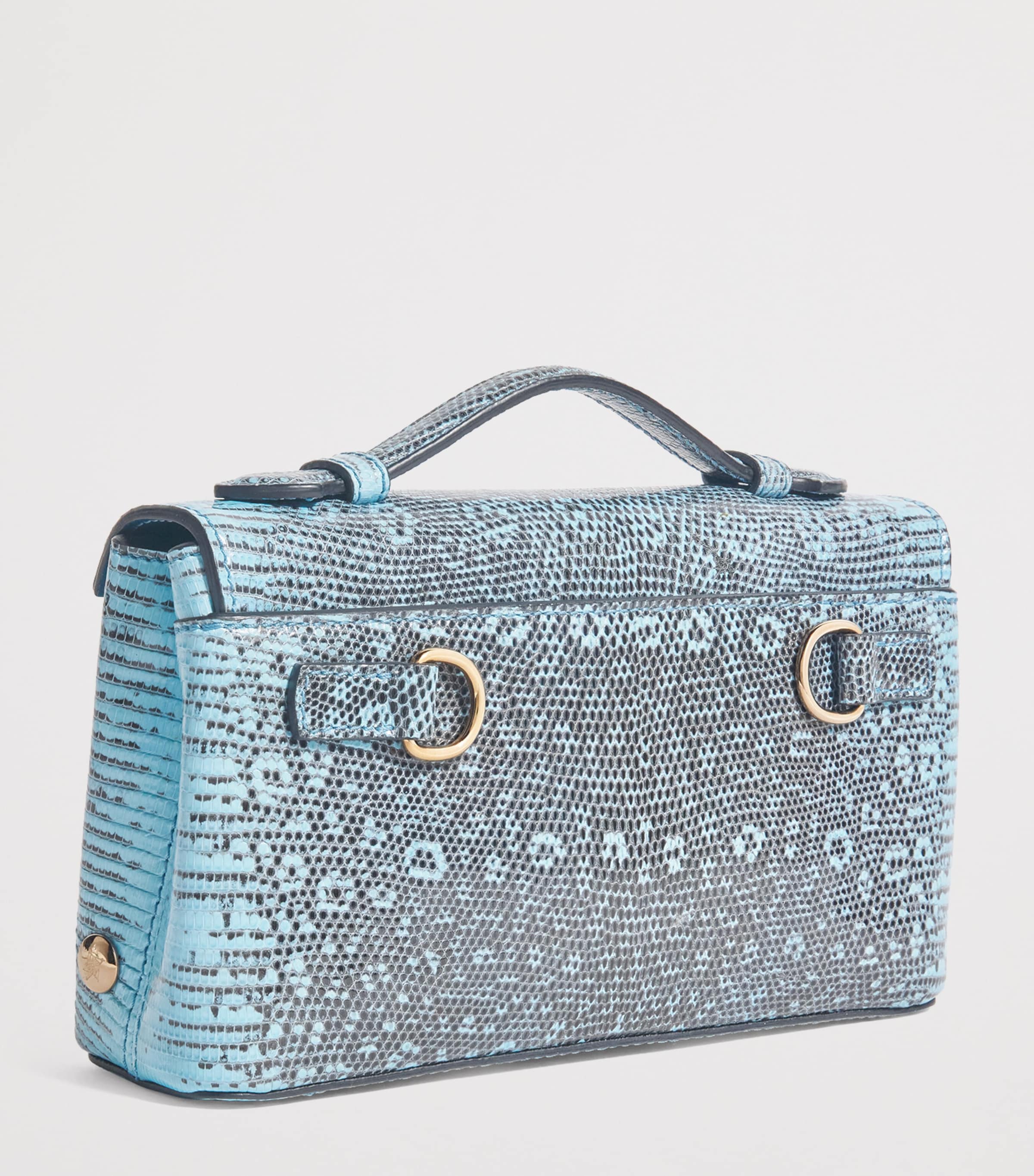 Analeena Lizard Skin Top-Handle Bag
