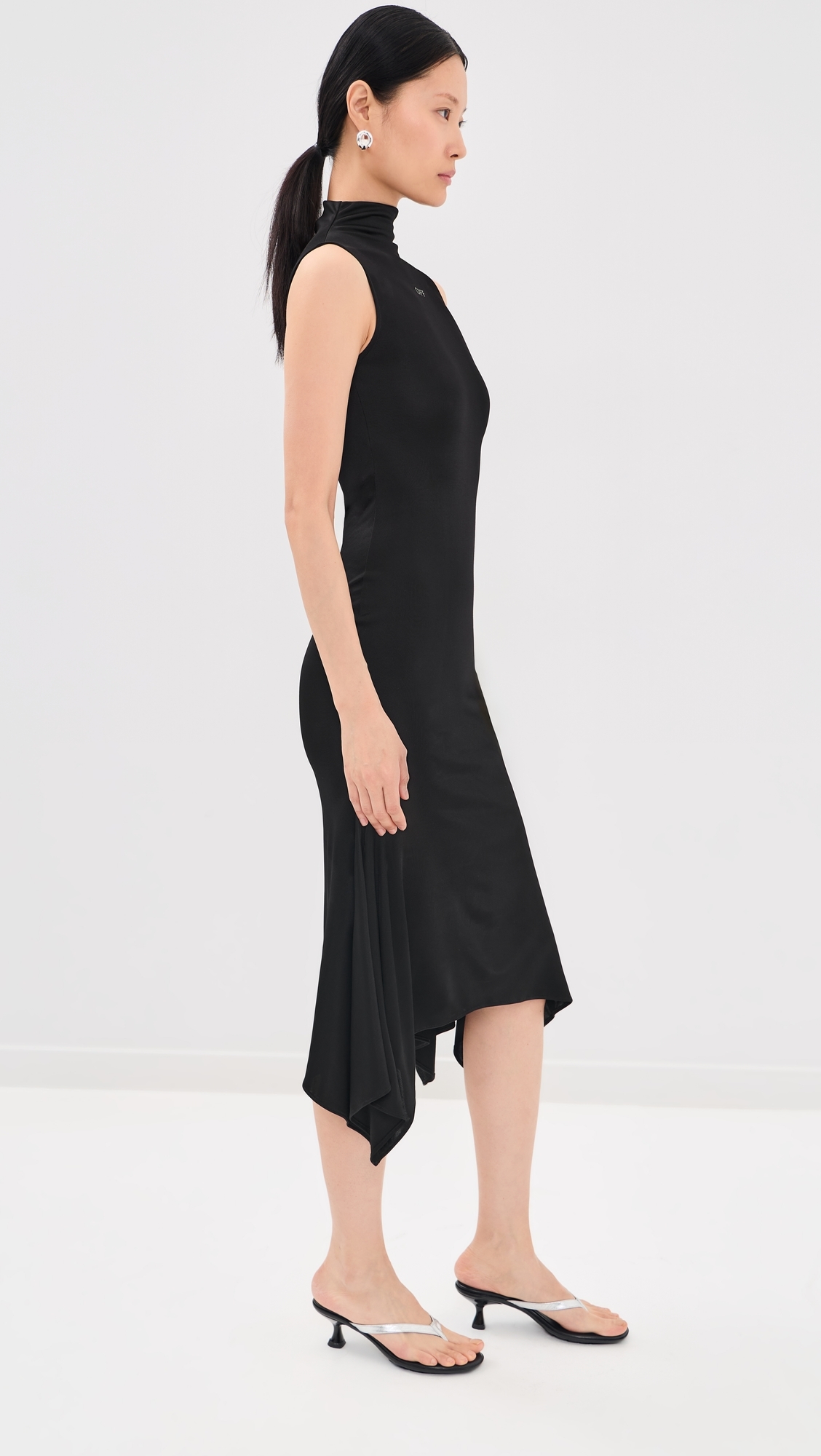 Fluid Jersey Midi Dress Black