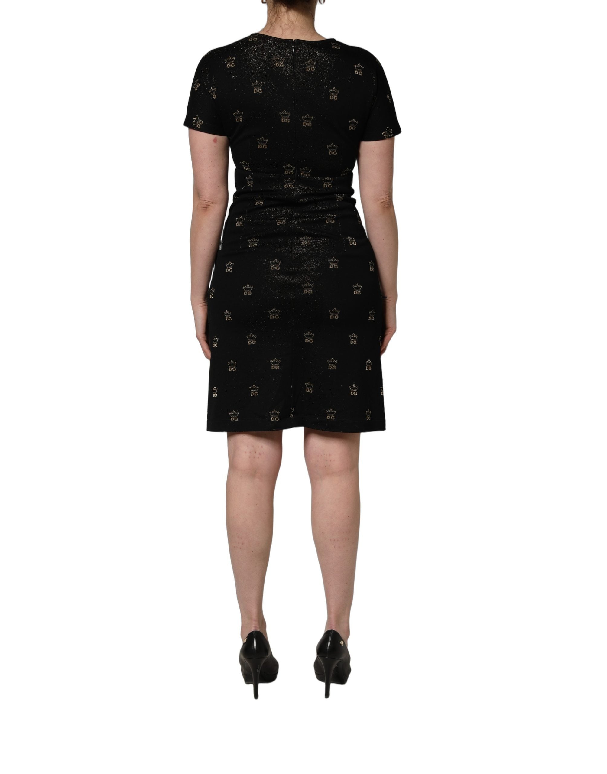 Logo-Jacquard Sheath Dress — Black