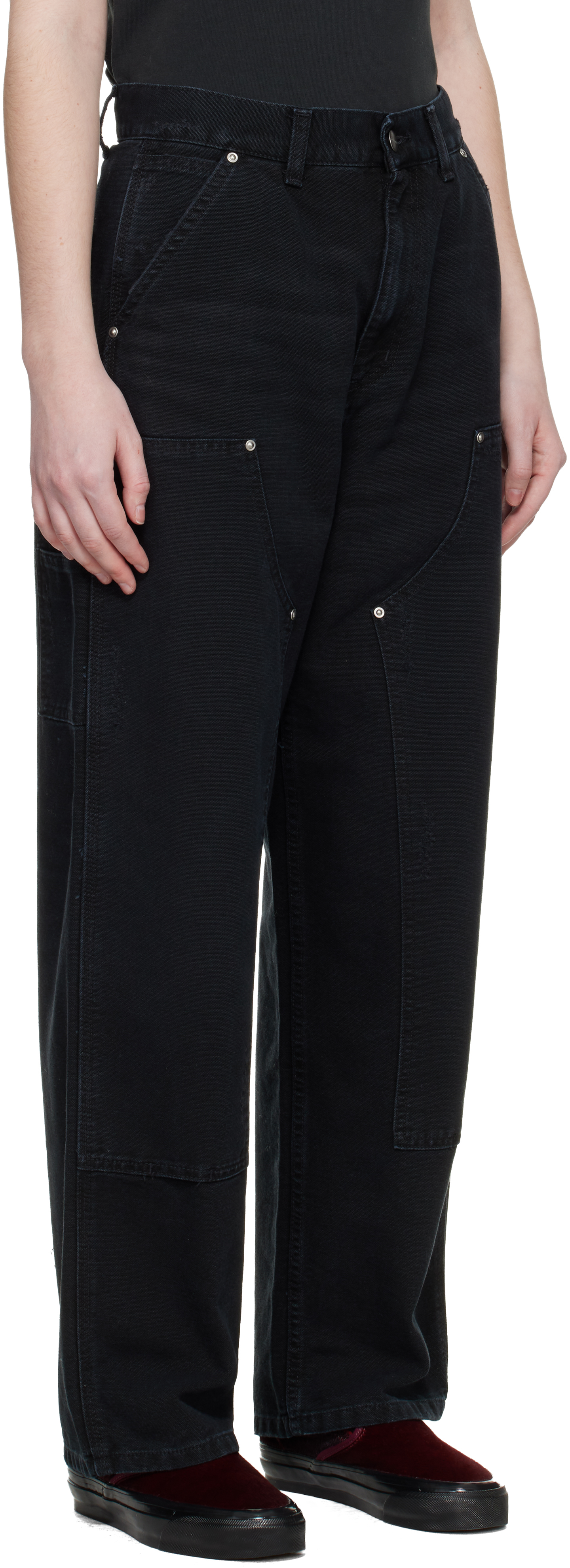 Black Brandon Double Knee Trousers