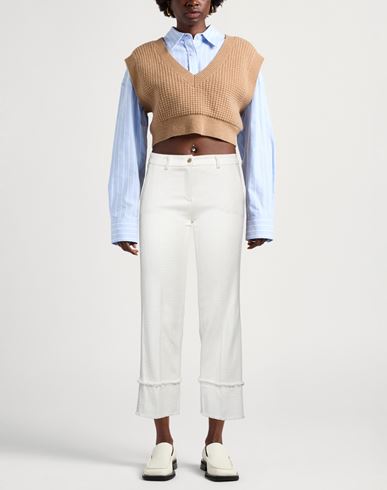 Seductive Woman Pants White Size 2 Cotton, Polyester, Elastane