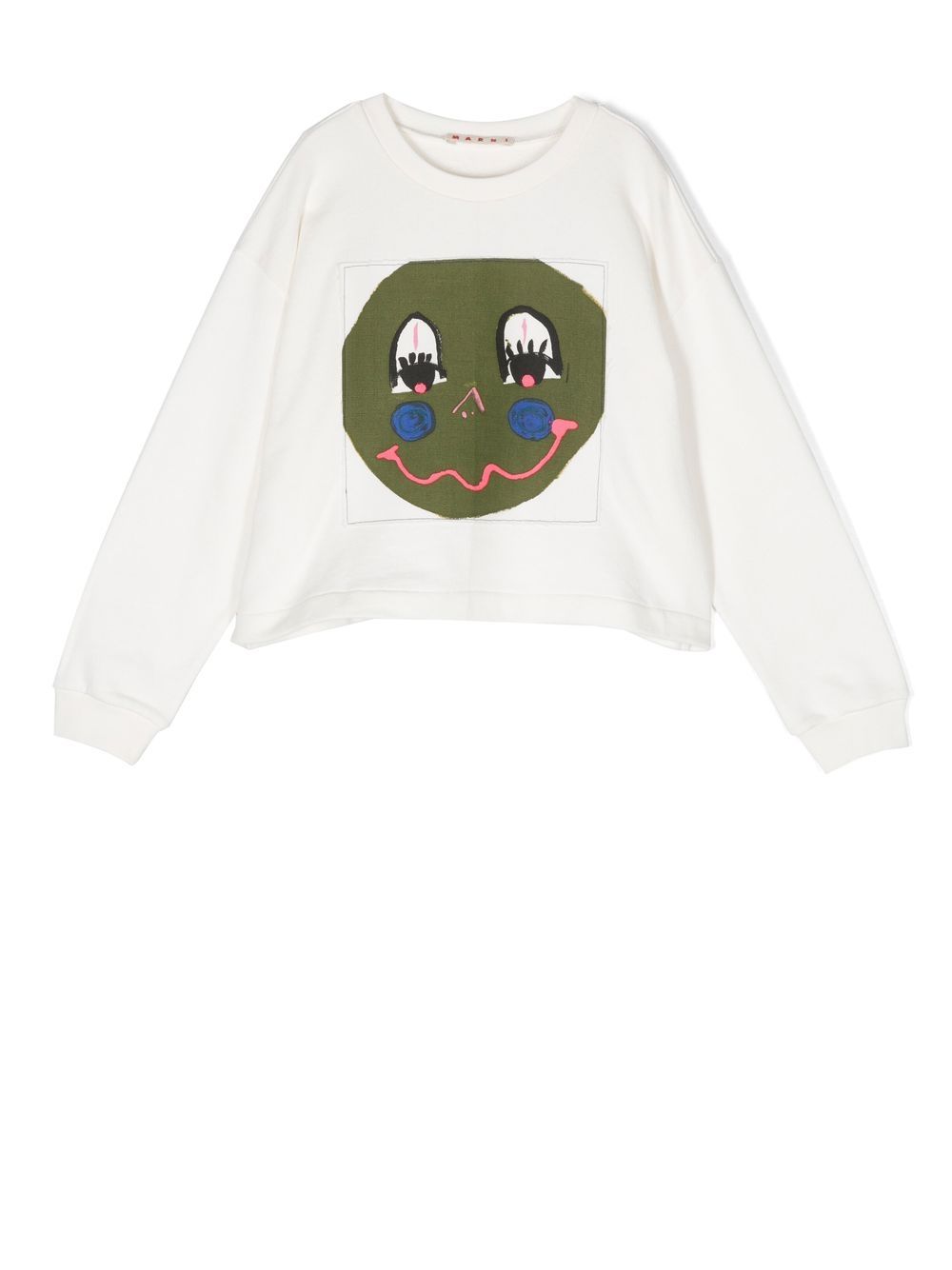 Graphic-print long-sleeve sweatshirt - White