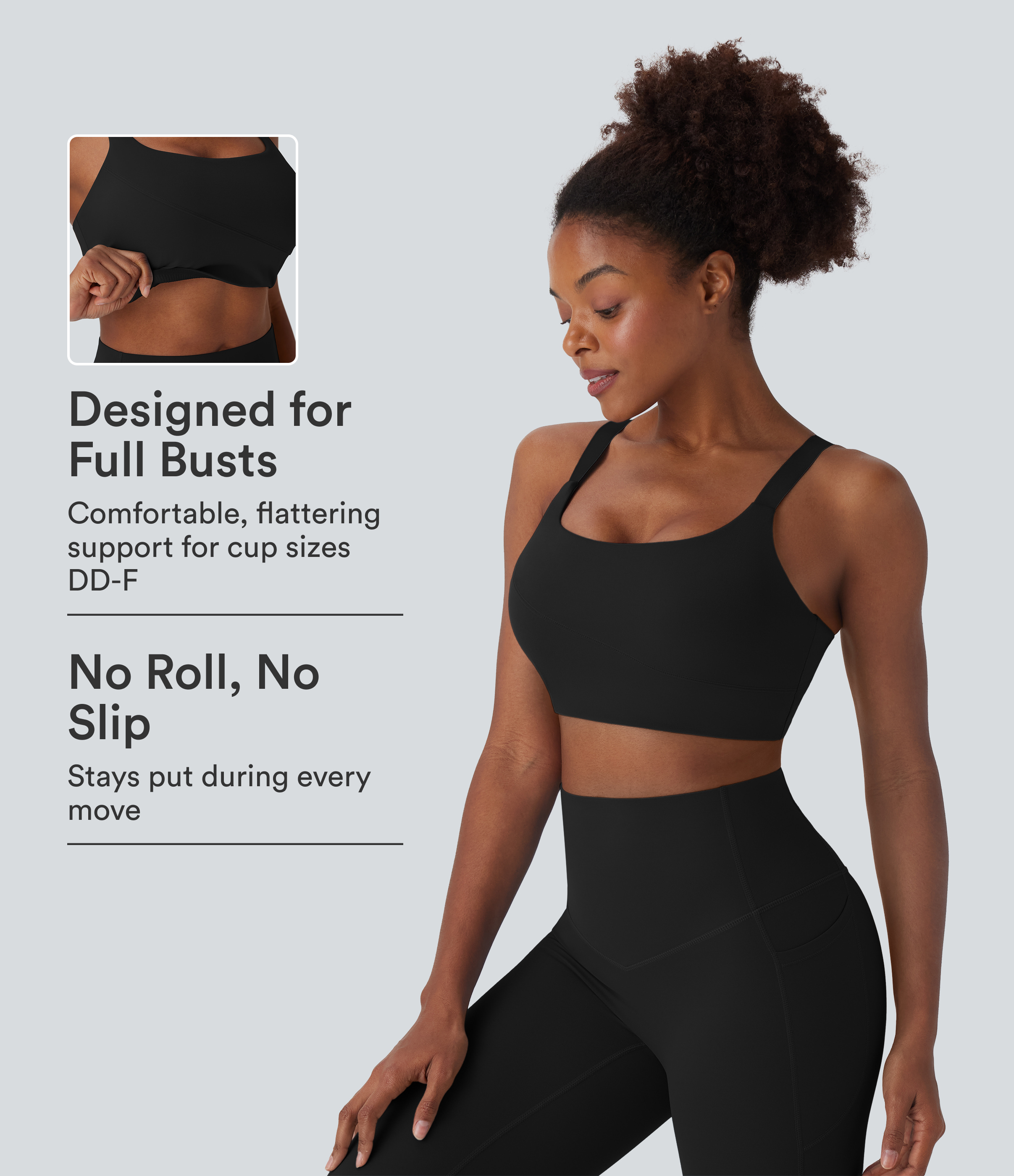 Halara Halara UltraSculpt™ Medium Support Training Sports Bra DD-F Cups - Black
