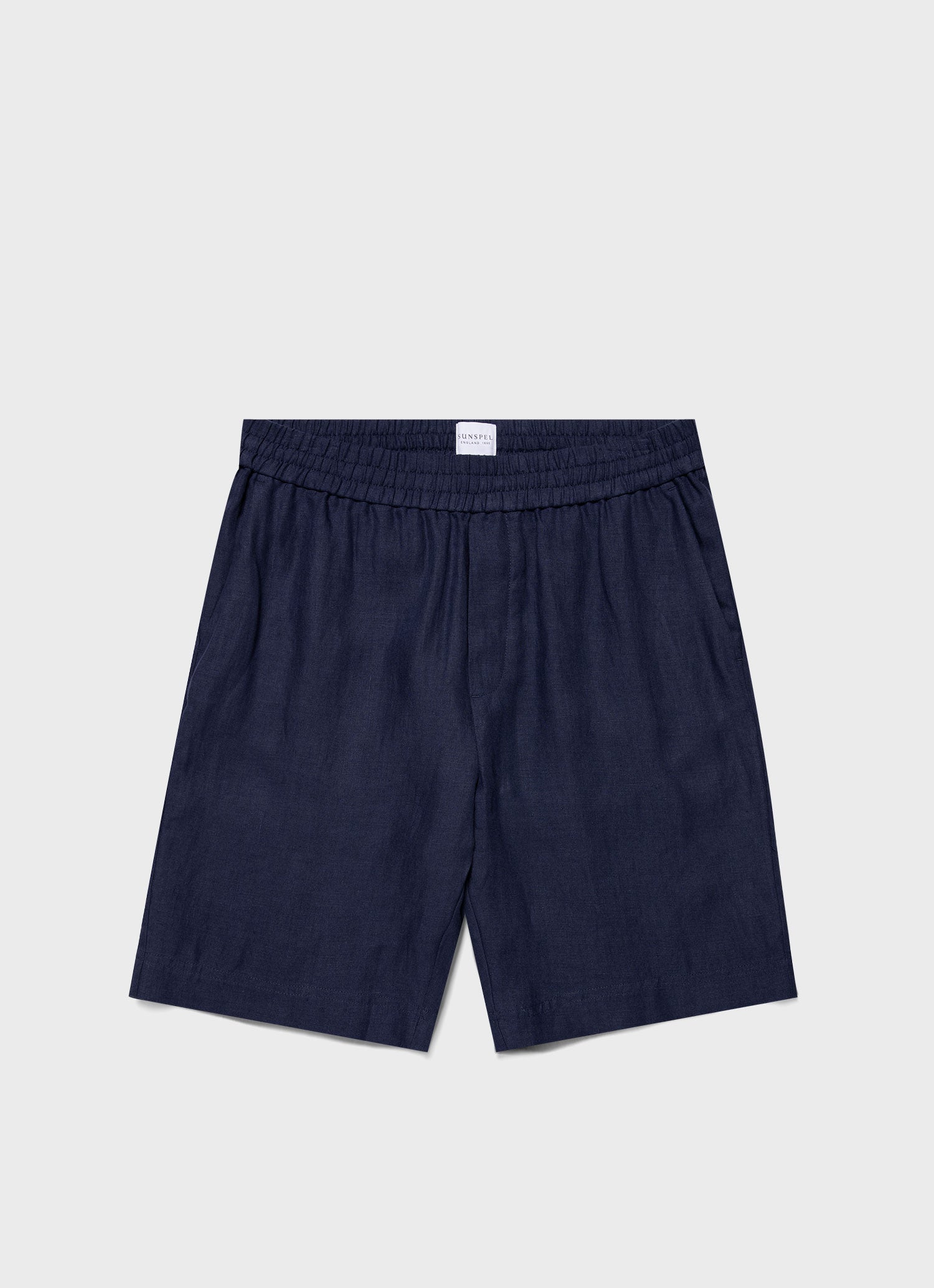 Men's Linen Drawstring Short in Light Navy