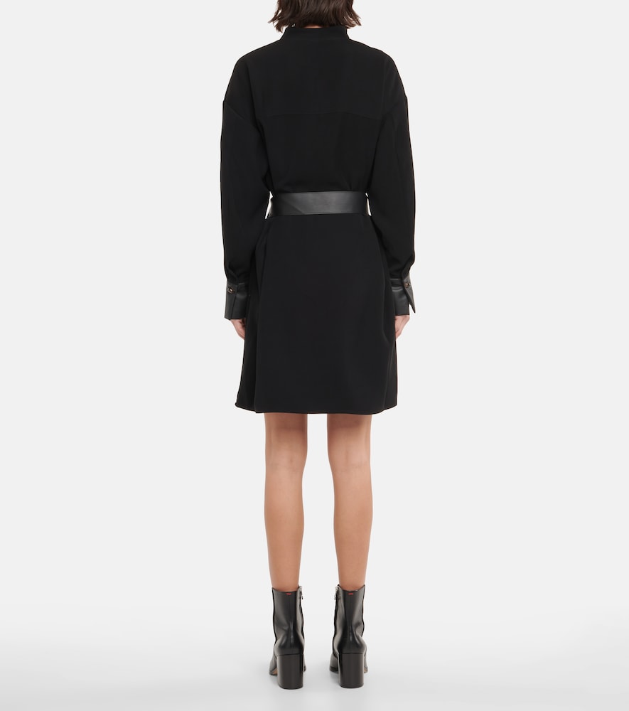 Vince Faux leather-trimmed minidress