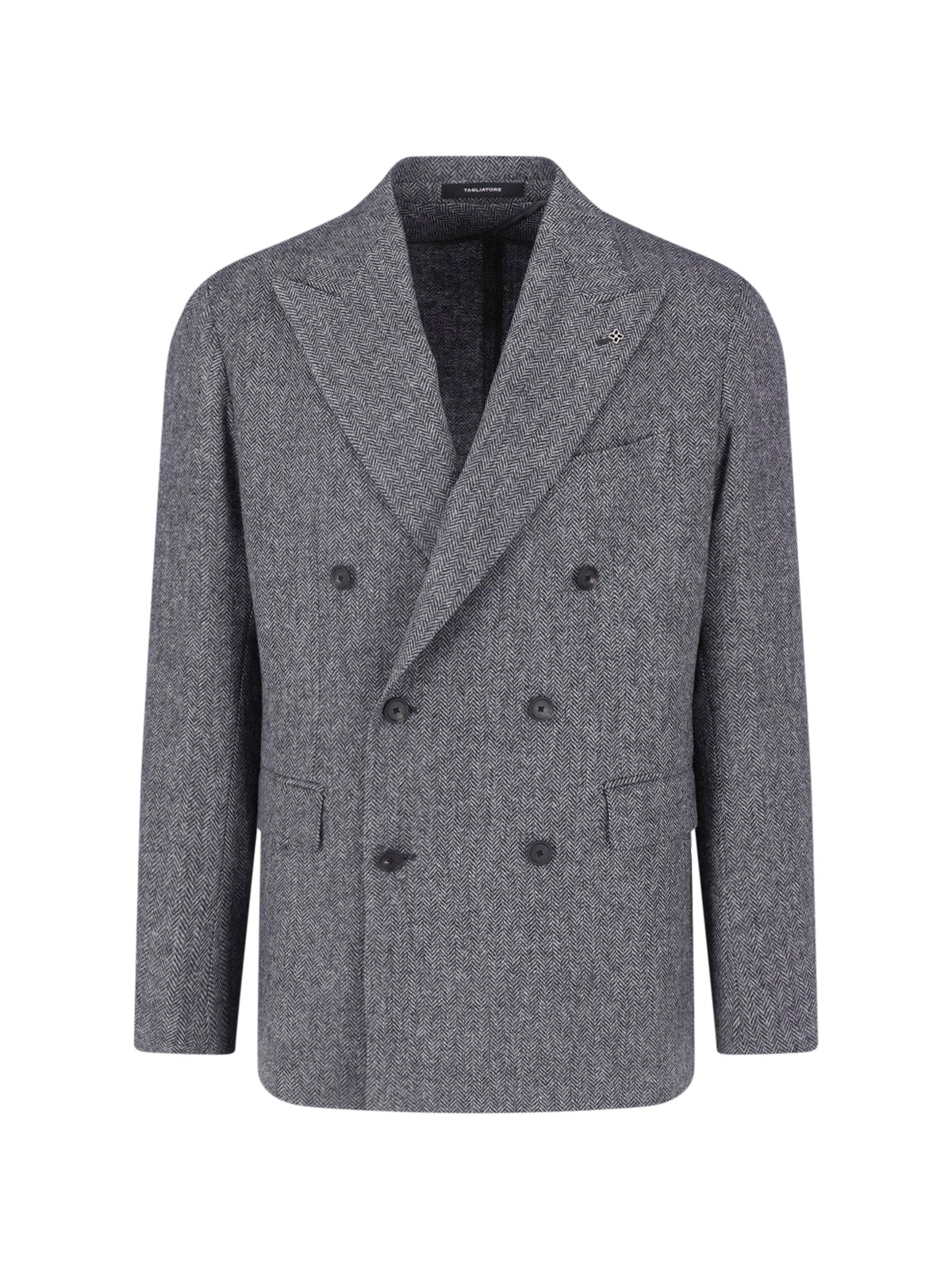 Men's Double-Breasted Herringbone Blazer