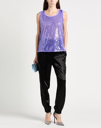 Z. o.e. Zone Of Embroidered Woman Top Lilac Size XS Viscose, Polyamide