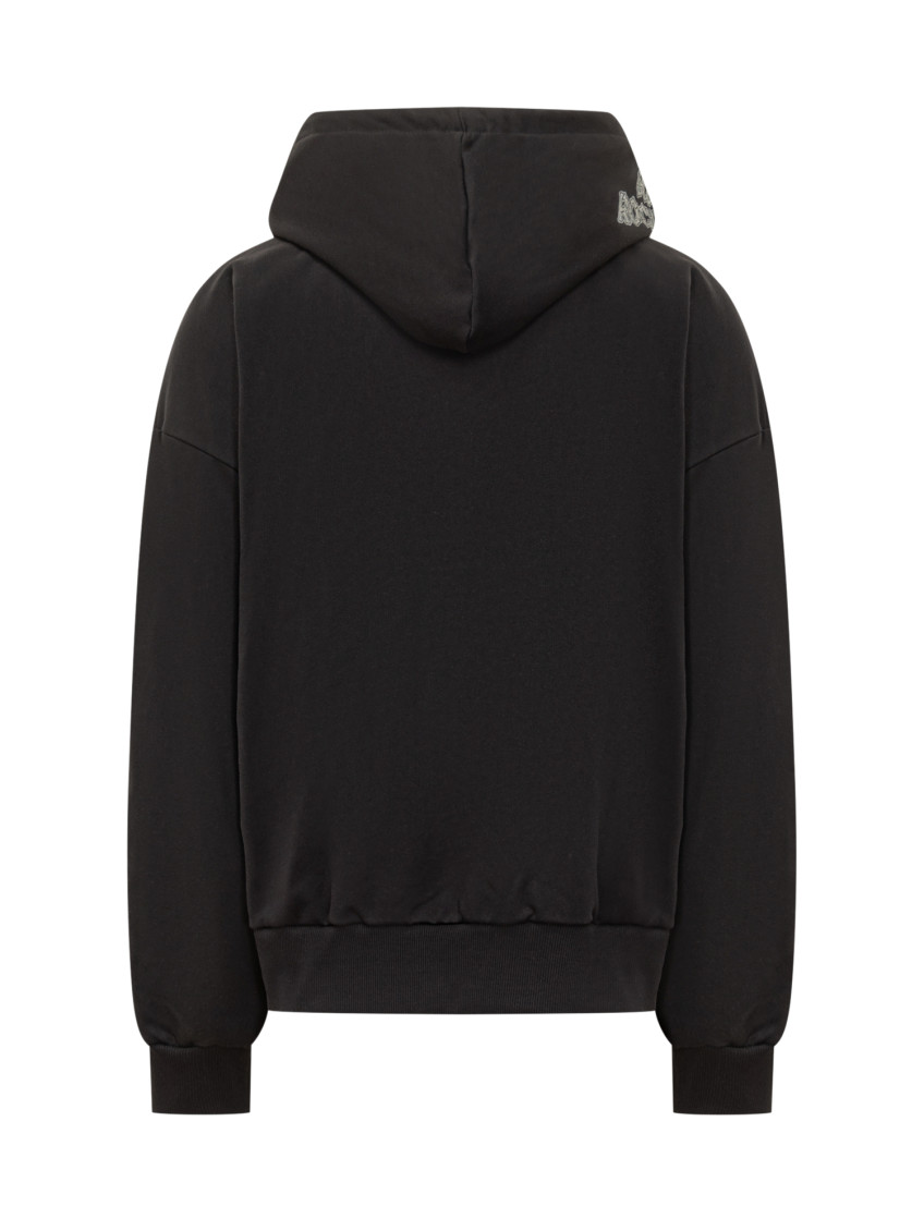 Black Graphic Hood Sweatshirt