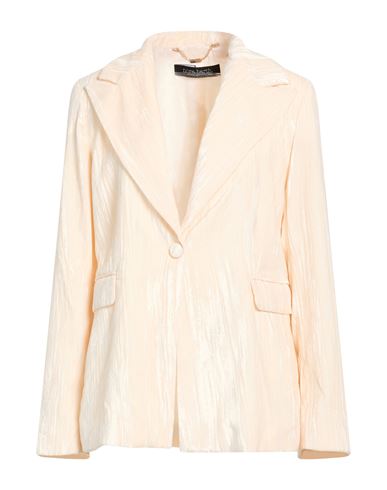 Woman Blazer Cream Size 10 Polyester, Viscose