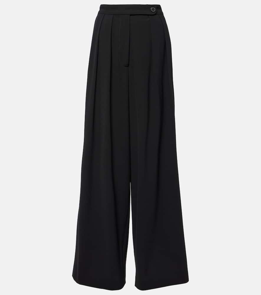 Pleated wool-blend pants