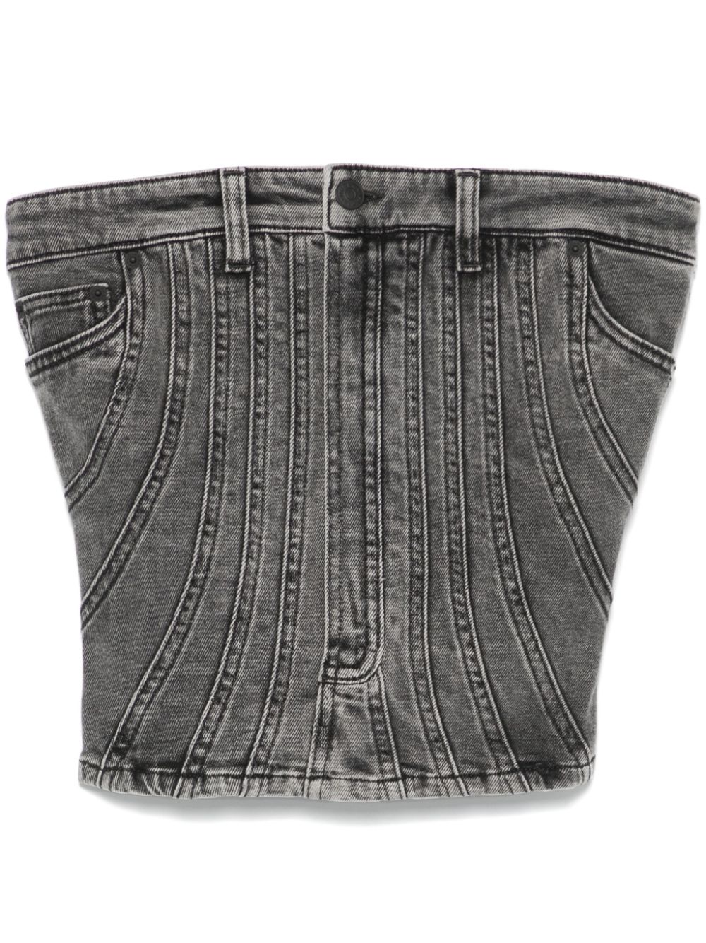 Spiral denim bustier - Black