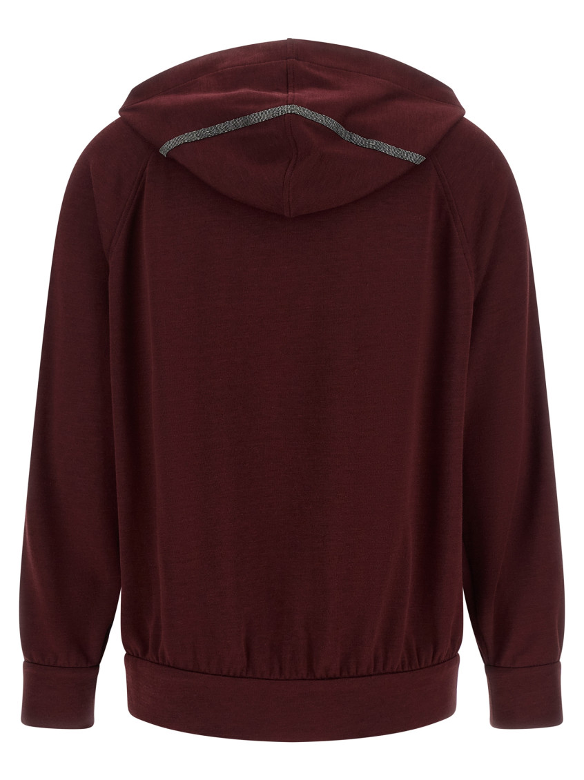 Maroon Solid Hood Sweatshirt