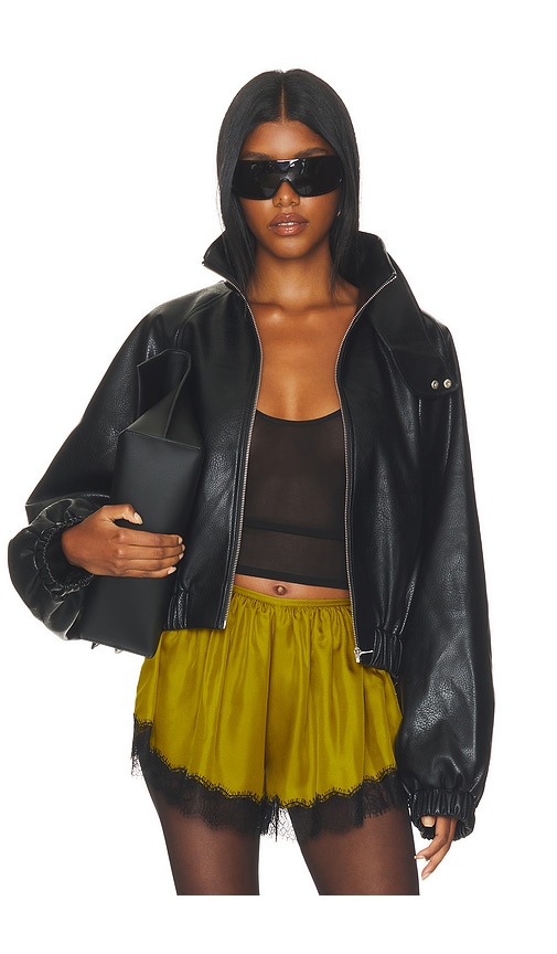 Lovers and Friends Javadi Faux Leather Jacket in Black. XXS. Also in