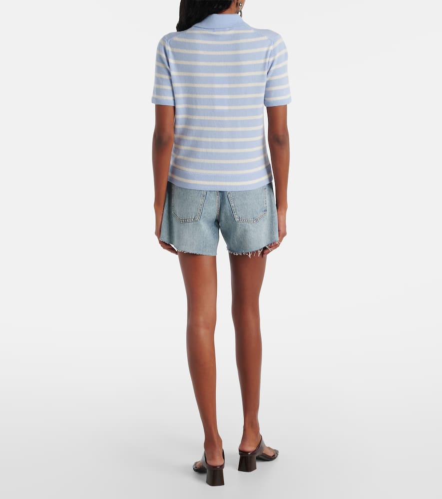 Shana striped cashmere polo sweater