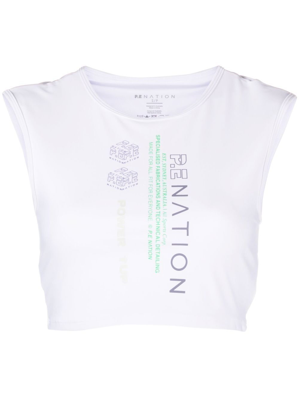 Logo-print cropped vest top - White