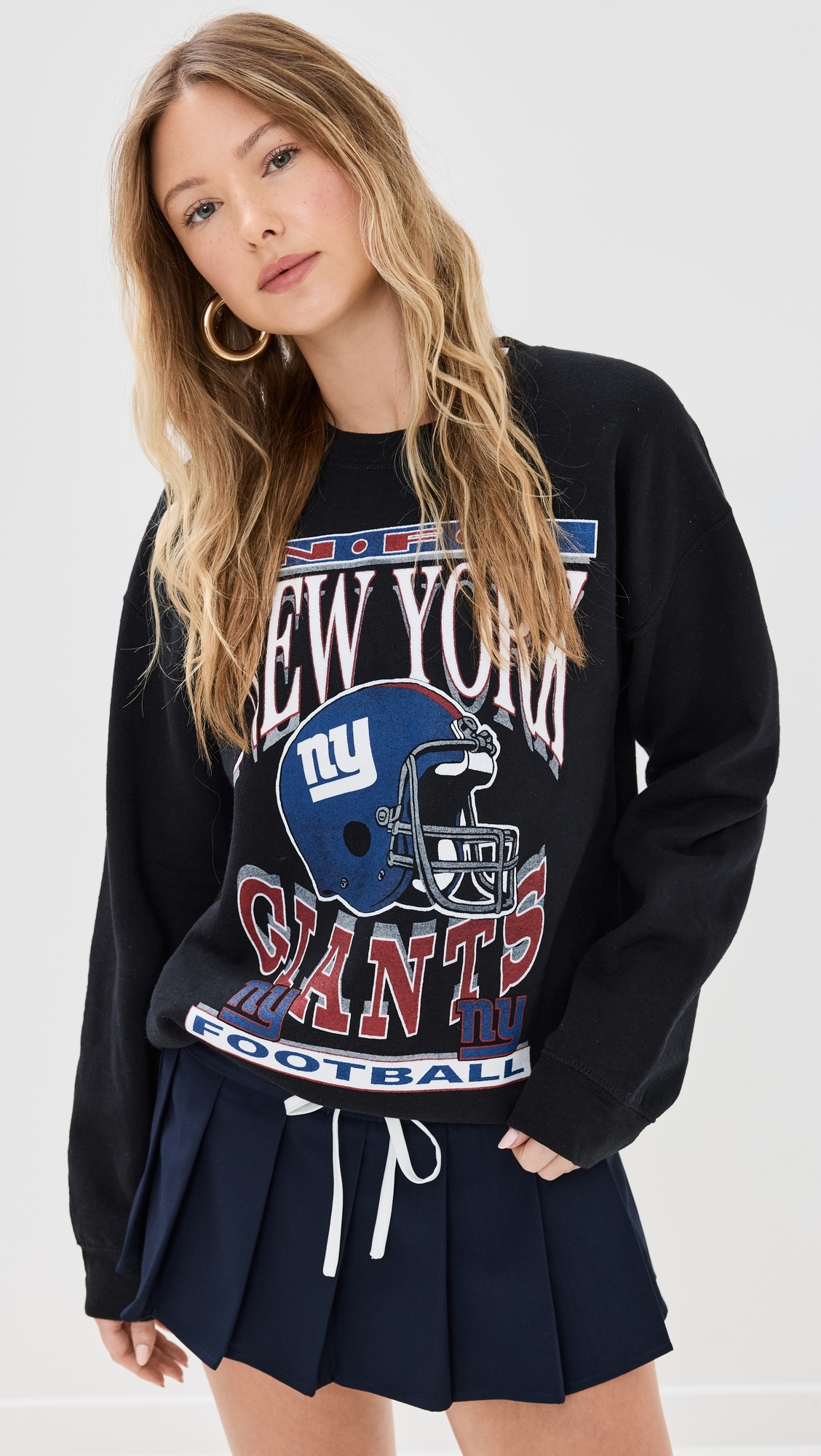 Giants Helmet Fleamarket Crew Sweatshirt Black