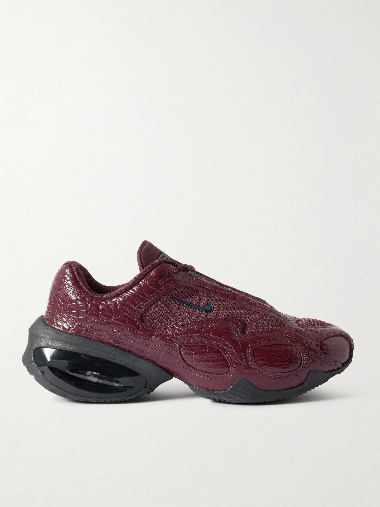 Air Max Muse Se Croc-effect And Mesh Sneakers - Burgundy