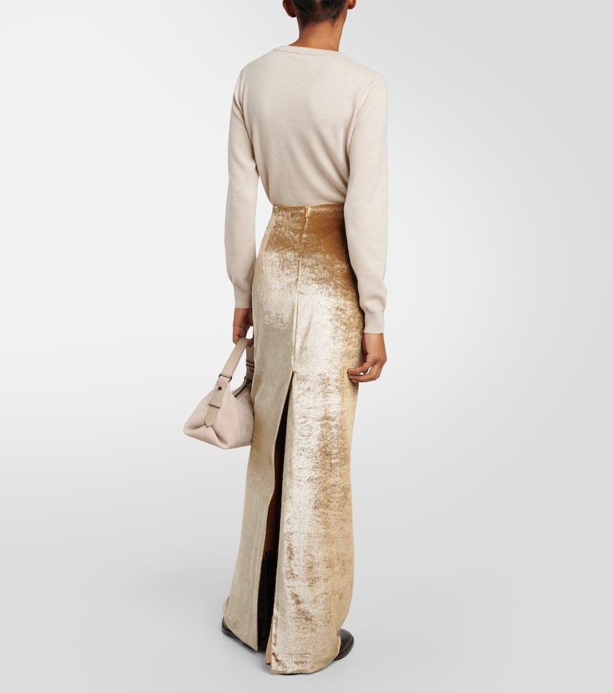 Velvet maxi skirt