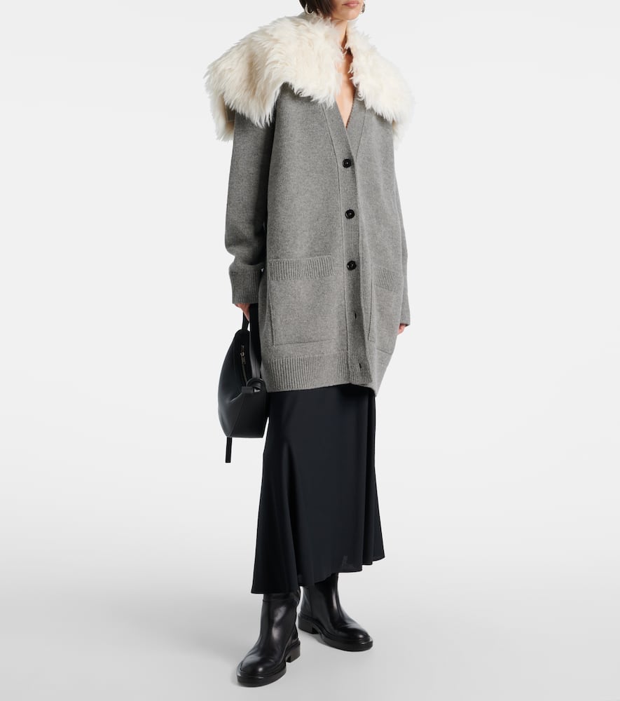 Wool, cotton, and cashmere-blend cardigan